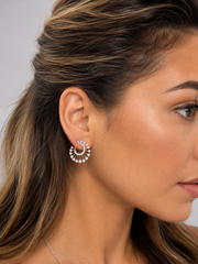 Natural Diamond Sunburst Hoop Earrings | 2.03 CTW | 18K White Gold