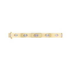 18K Gold Marquise Diamond Flush-Set Hinge Bangle (1.21 ct TW)