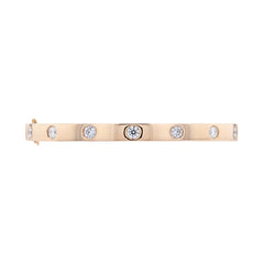 18K Gold Natural Round Brilliant Diamond Flush-Set Hinge Bangle (1.30ct TW)
