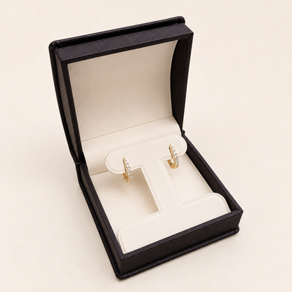 Graduated Natural Diamond Huggie Hoop Earrings | 14K & 18K Gold | 15mm 0.40 CTW