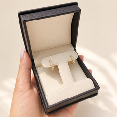 Graduated Natural Diamond Huggie Hoop Earrings | 14K & 18K Gold | 15mm 0.40 CTW