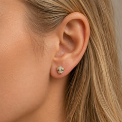 14K Gold Pavé Diamond Panther Stud Earrings