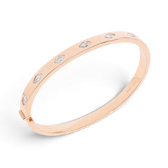 18K Gold Marquise Diamond Flush-Set Hinge Bangle (1.21 ct TW)