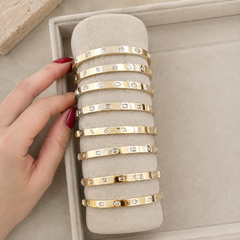 18K Gold Marquise Diamond Flush-Set Hinge Bangle (1.21 ct TW)