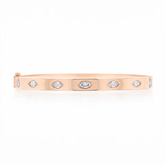 18K Gold Marquise Diamond Flush-Set Hinge Bangle (1.21 ct TW)