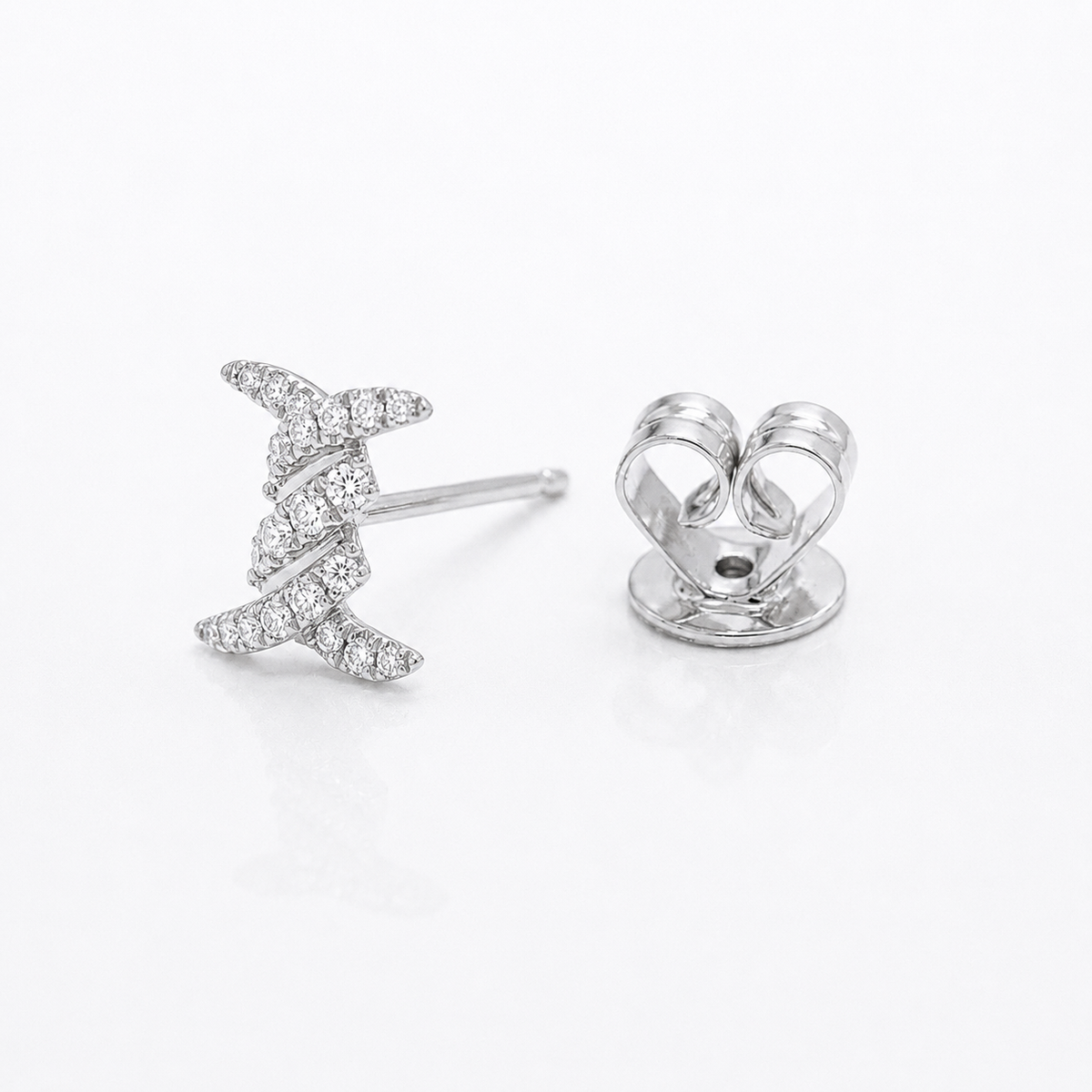 14K Gold Cable Twist "X" Diamond Stud Earrings (0.15 ctw)