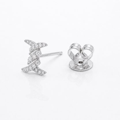 14K Gold Cable Twist "X" Diamond Stud Earrings (0.15 ctw)
