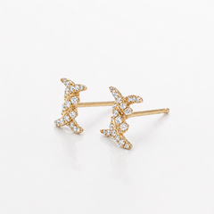 14K Gold Cable Twist "X" Diamond Stud Earrings (0.15 ctw)