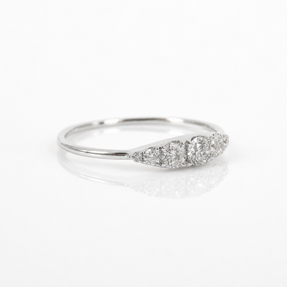 The Arc Diamond Ring | Solid 14K or 18K Gold Scalloped Band