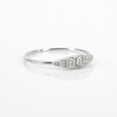 The Arc Diamond Ring | Solid 14K or 18K Gold Scalloped Band