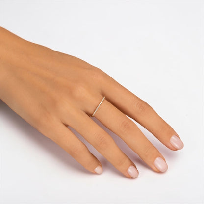 1.3mm White Gold Micro Pavé Diamond Eternity Band (14K & 18K)