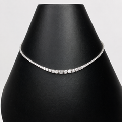 8.78 Carat Graduated Natural Diamond Tennis Necklace in 18K White Gold