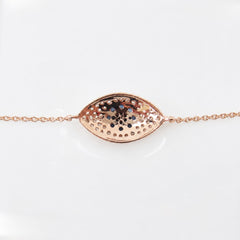 Solid 18K Rose Gold Mini Domed Evil Eye Bracelet