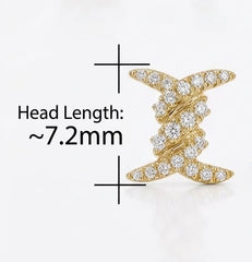 14K Gold Cable Twist "X" Diamond Stud Earrings (0.15 ctw)