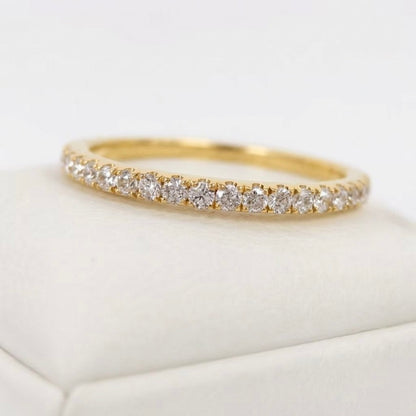18K Solid Gold Micro-Pave Diamond Full Eternity Band (0.45 - 0.50 ctw)