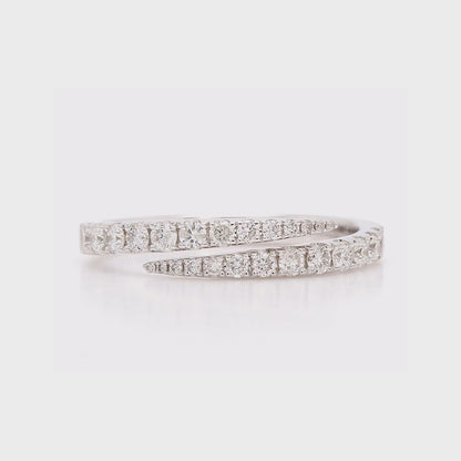 Natural Diamond Graduated Bypass Ring in 14K Gold – 0.50 CTW
