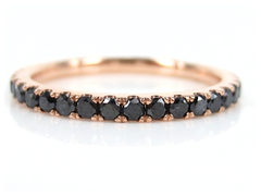 Black Diamond Eternity Band set - 18K Rose Gold