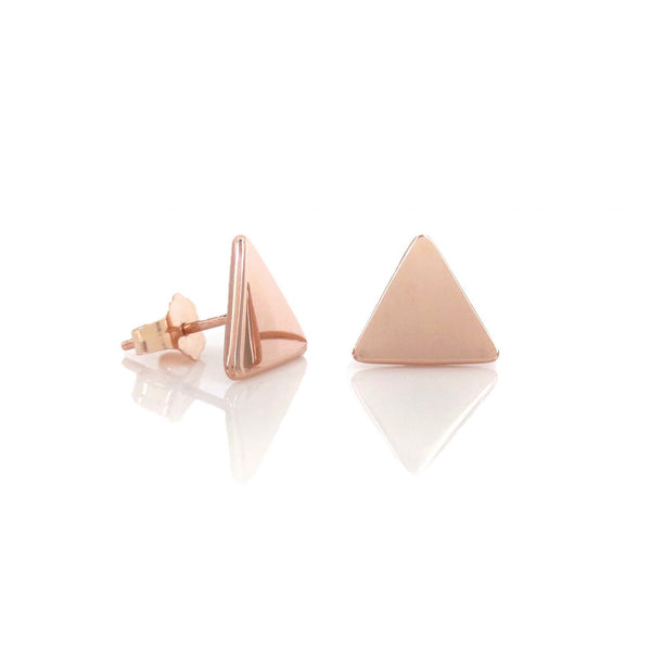 14K Yellow Gold Triangle Stud Earrings – Zina Tahiri, Inc