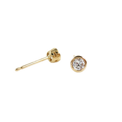 14K Yellow Gold Round-Cut Solitaire Diamond Stud Earrings - 0.22 ctw