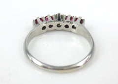 Antique Victorian Ruby and Diamond Five Stone Ring