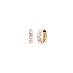 Petite 18K White Gold Natural Diamond Huggie Earrings