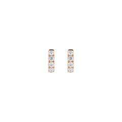Petite 18K White Gold Natural Diamond Huggie Earrings