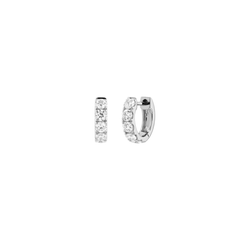 10mm 18K Rose Gold Natural Diamond Huggie Earrings