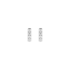 Petite 18K White Gold Natural Diamond Huggie Earrings