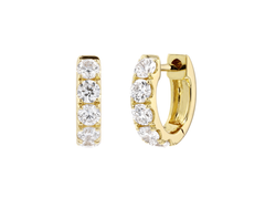 Petite 18K White Gold Natural Diamond Huggie Earrings