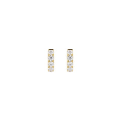 Petite 18K White Gold Natural Diamond Huggie Earrings