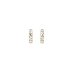 10mm 18K Rose Gold Natural Diamond Huggie Earrings