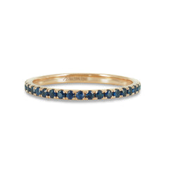 18K Yellow Gold Blue Sapphire Eternity Band - 1.5mm