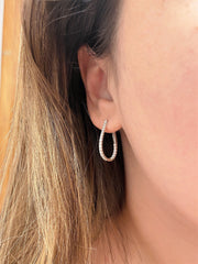 18K White Gold Diamonds Inside Out Tear Drop Hoopa Earrings