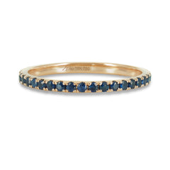 18K Rose Gold Blue Sapphire Eternity Band - 1.5mm