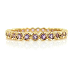 18K Rose Gold Amethyst Bezel-set Bubble Eternity Band - 2.2mm