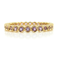 18K White Gold Amethyst Bezel-set Bubble Eternity Band - 2.2mm