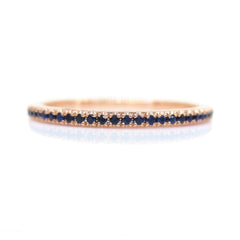 18K Rose Gold Dainty  Blue Sapphires Eternity Band
