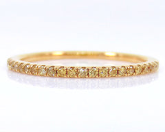Fancy Yellow Diamond Micro Pave Half-eternity Band - 18K Gold
