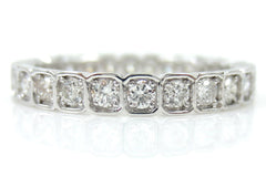 2.8mm Square Bezel Box round brilliant Diamond Eternity Band - Wedding Band