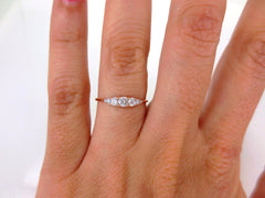 Seven-Stones Graduated Round Diamond Ring - 18K Rose Gold