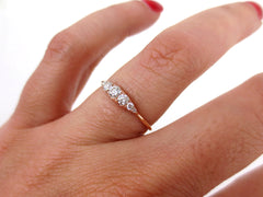 Seven-Stones Graduated Round Diamond Ring - 18K Rose Gold