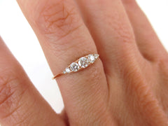 Seven-Stones Graduated Round Diamond Ring - 18K Rose Gold