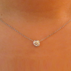 GIA 0.33ct F VS2 Bezel Set Diamond Solitaire Pendant Necklace.