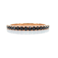18K Yellow Gold Black Diamond Eternity Band - 1.6mm