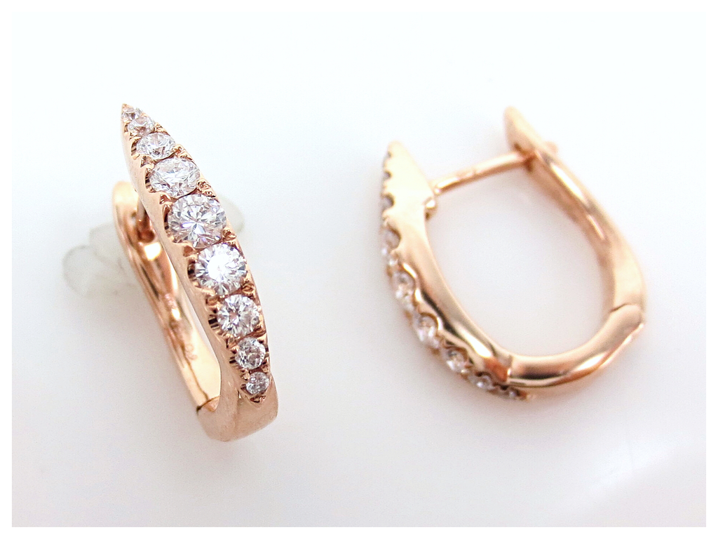 Petite Mina Huggie Hoop Earrings Rose Gold