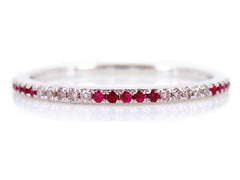 Diamond & Ruby Eternity Band - 18K White Gold