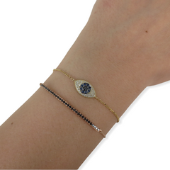Black Diamond Bar Bracelet set in 18K Rose Gold.