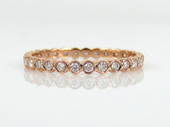 Bezel Set Round Diamond Eternity Band - 0.39 cts T.W