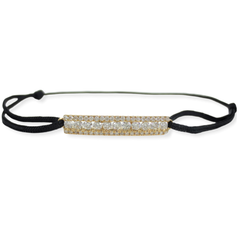 Diamond Bar Bracelet with adjustable Silk Cord.