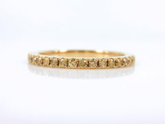 1.6mm Fancy Yellow Diamond Half-Eternity Band - 18K Yellow Gold